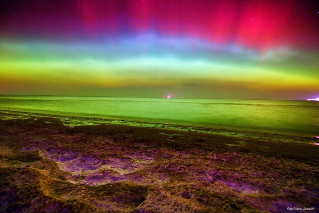 Zorza polarna nad Świnoujście. 19.01.2026 r.
